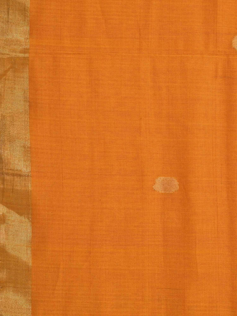 Orange Khadi Cotton Handloom Saree with Pallu Design kh0373
