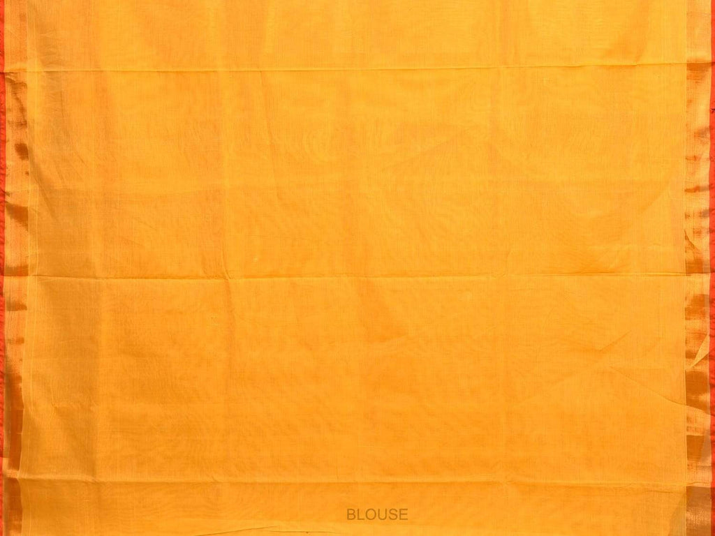 Orange Khadi Cotton Handloom Saree with Zari Border and Pallu Design kh0487