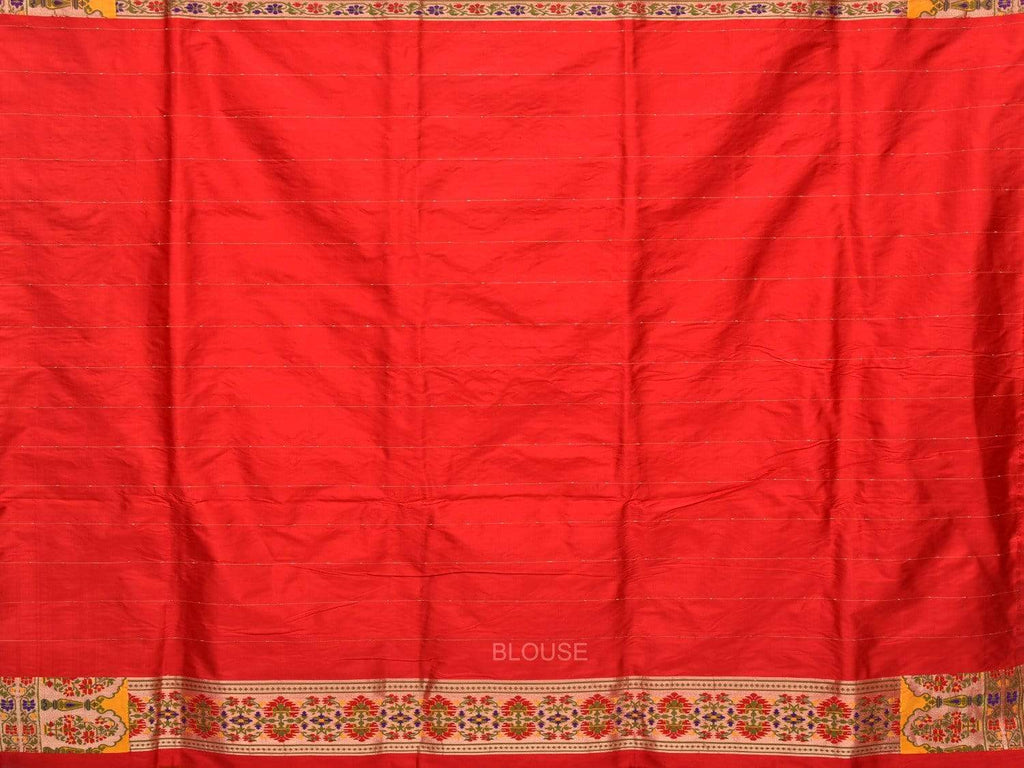 Orange Paithani Silk Handloom Saree with Mango Border Design p0336