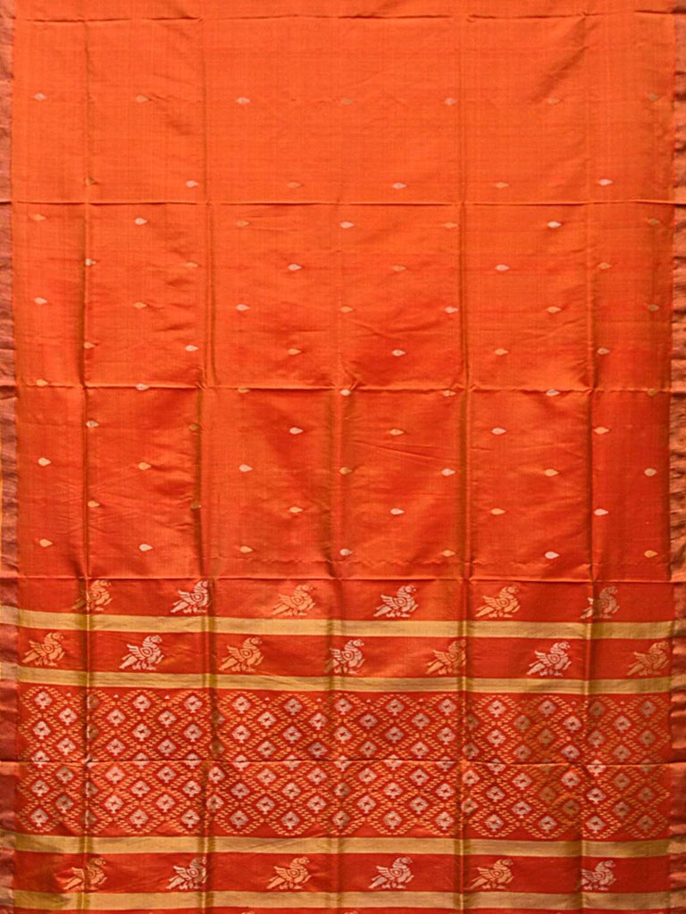 Orange Uppada Silk Handloom Saree with Jamdani Pallu Design u1740