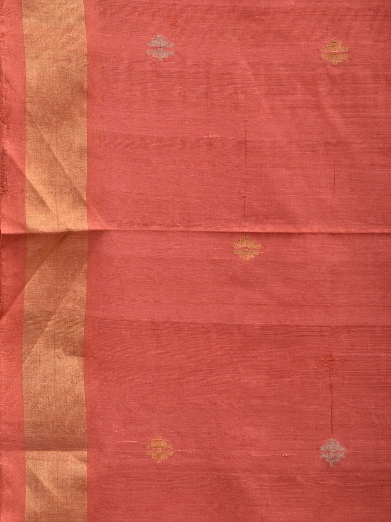 Peach Uppada Cotton Handloom Saree with Jamdani Pallu Design No Blouse u1871