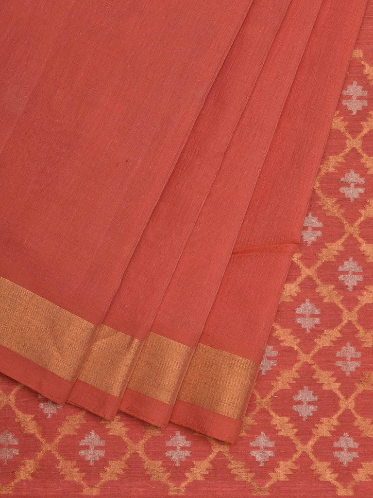 Peach Uppada Cotton Handloom Saree with Jamdani Pallu Design No Blouse u1871
