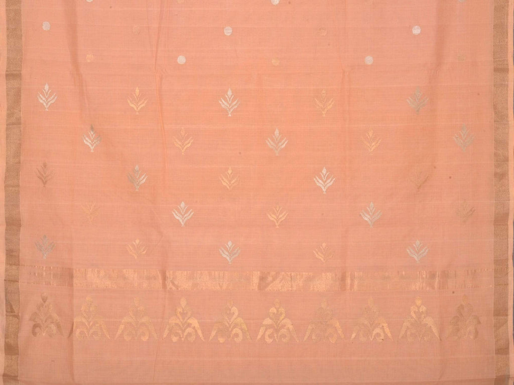 Peach Uppada Cotton Handloom Saree with Pallu Design U1410