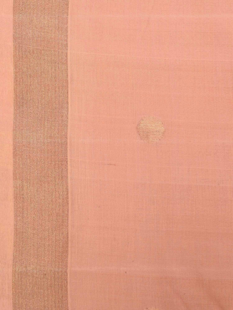 Peach Uppada Cotton Handloom Saree with Pallu Design U1410
