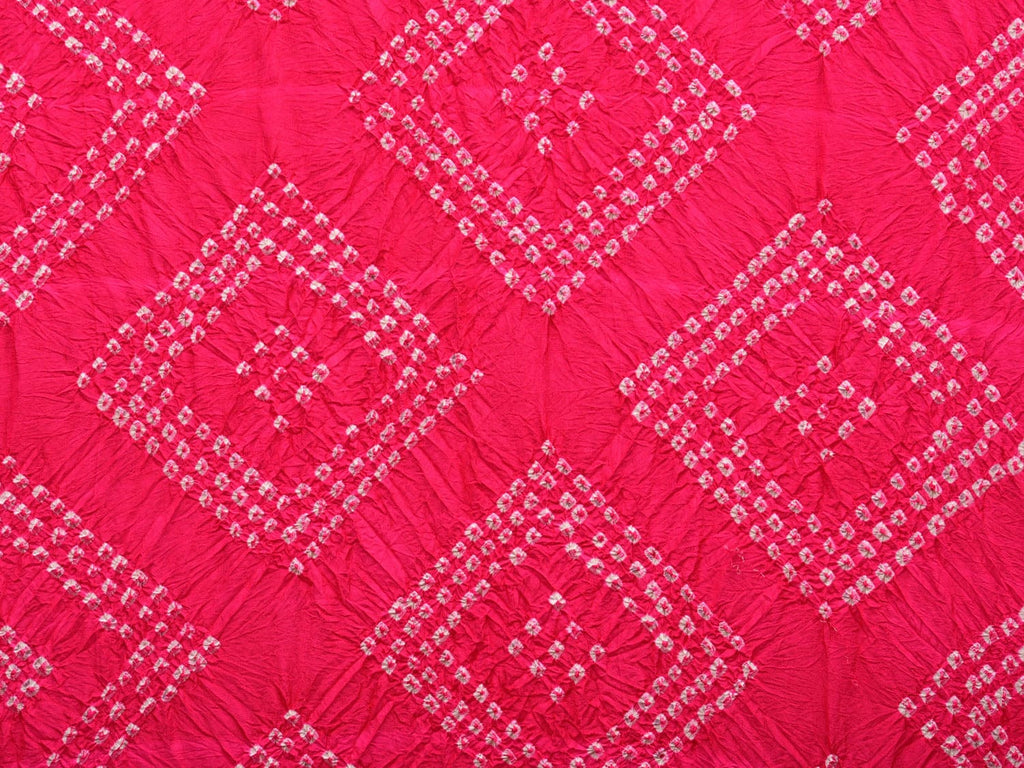 Pink and Red Bandhani Kanchipuram Silk Handloom Dupatta with Border Design ds2754