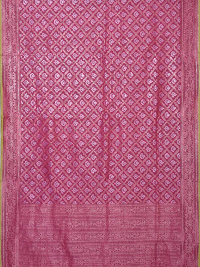 Pink Banaras Cotton Handloom Saree with Cut Work Design b0262