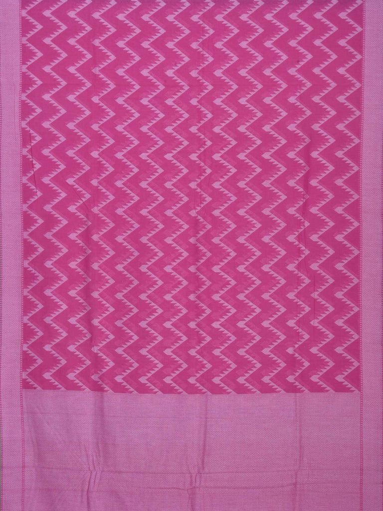 Pink Cotton Cut Work Handloom Saree with Zig-Zag Design o0192
