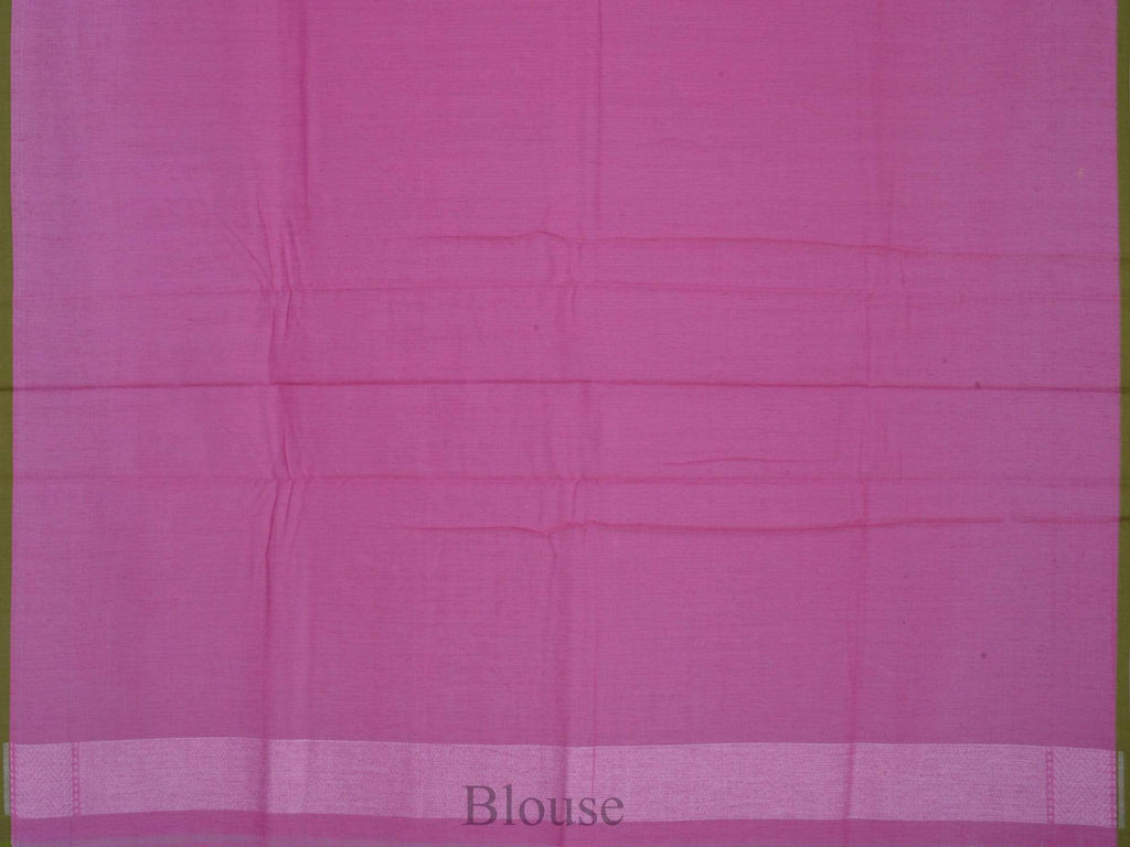 Pink Cotton Cut Work Handloom Saree with Zig-Zag Design o0192