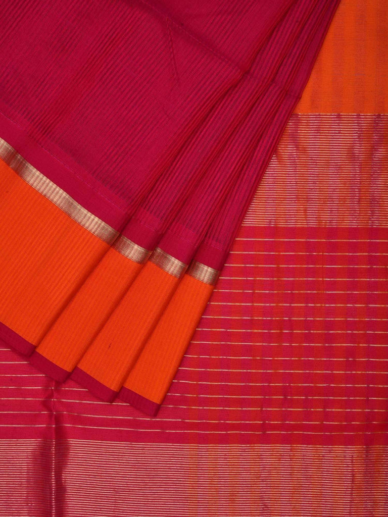 Pink Maheshwari Cotton Silk Saree with Ganga Jamuna Border m0033