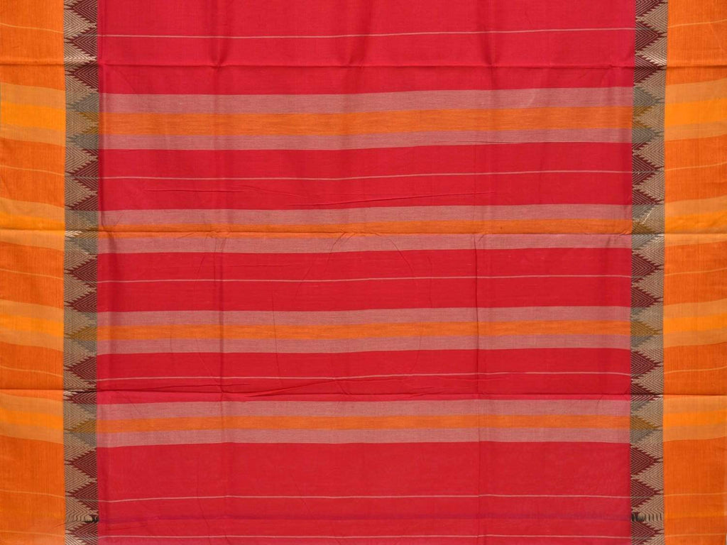Pink Narayanpet Cotton Handloom Plain Saree with Temple Border Design No Blouse np0228