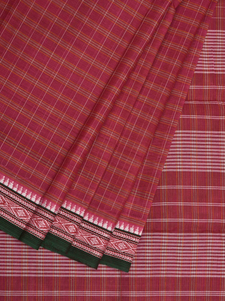 Pink Narayanpet Cotton Handloom Saree with Check Design No Blouse np0606