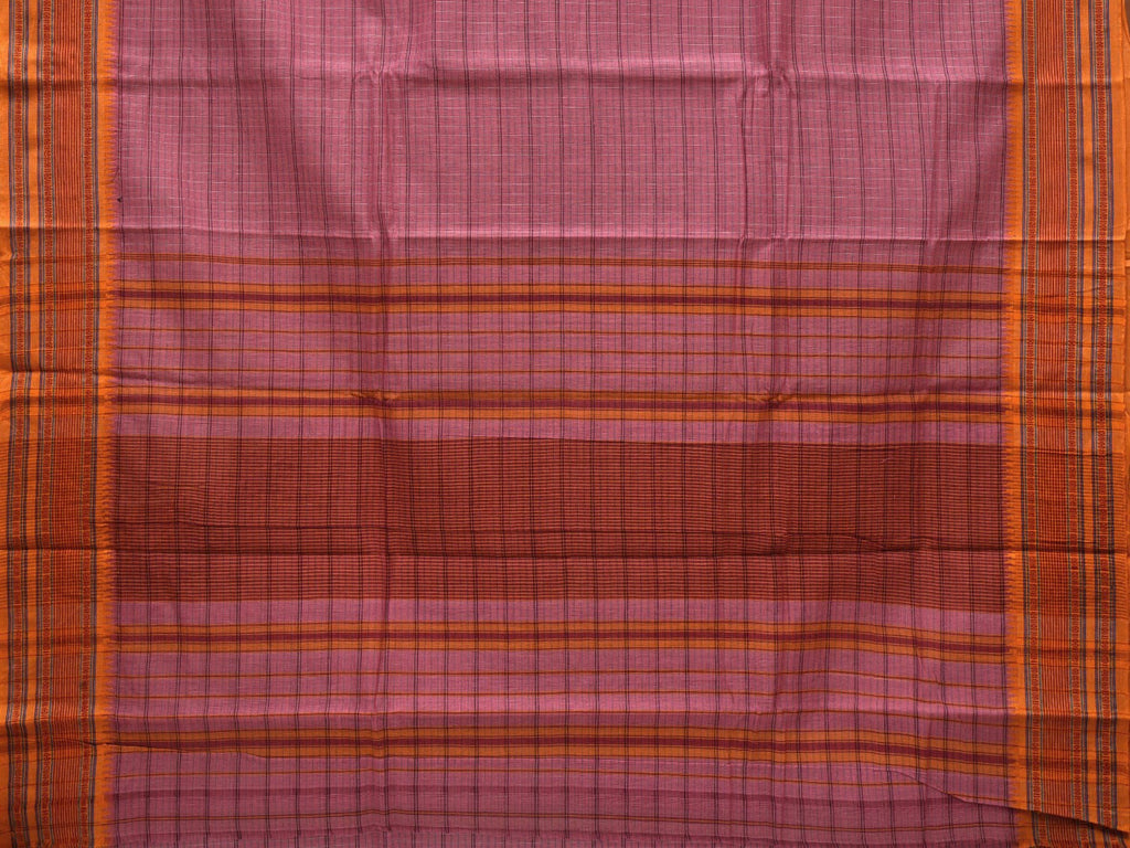 Pink Narayanpet Cotton Handloom Saree with Check Design No Blouse np0607