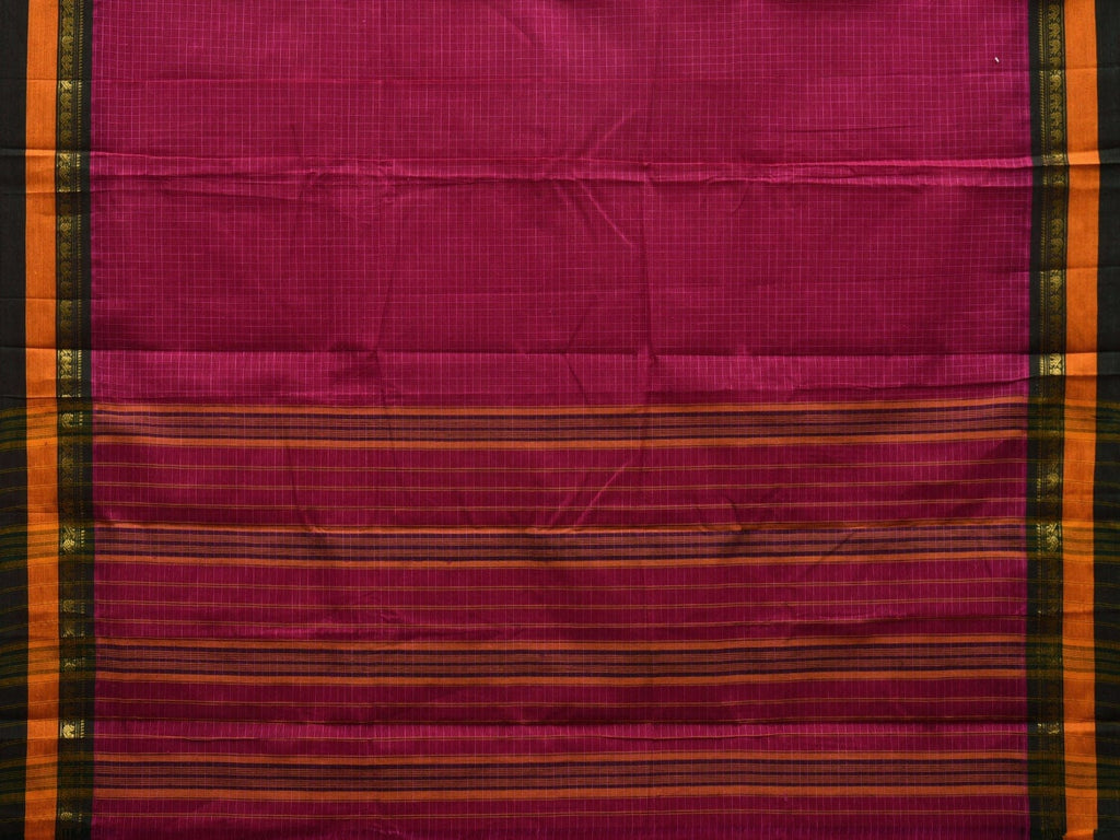 Pink Narayanpet Cotton Handloom Saree with Checks Design No Blouse np0542