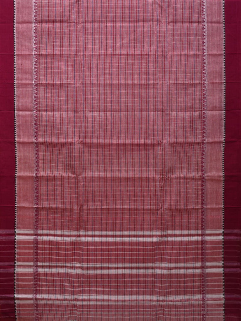 Pink Narayanpet Cotton Handloom Saree with Checks Design No Blouse np0612