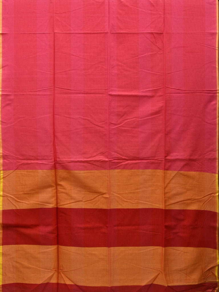 Pink Organic Cotton Handloom Saree with Strips Design o0300