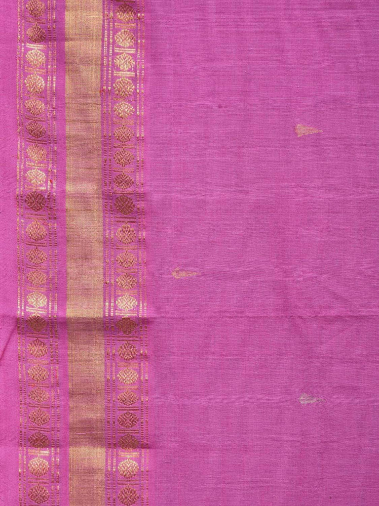 Pink Uppada Cotton Handloom Saree with Karpur Pallu Design u1675
