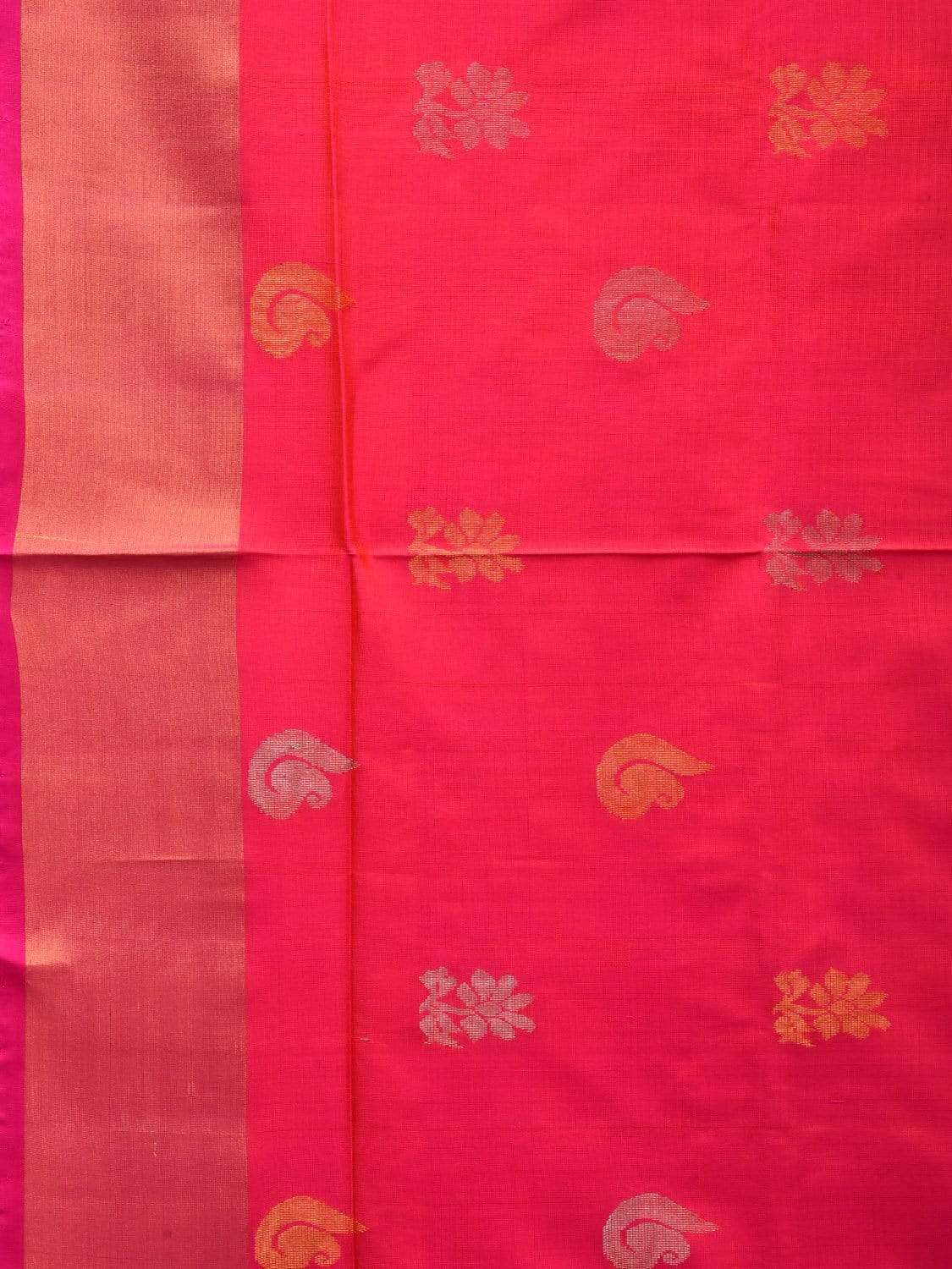 Uppada handwoven blue with pink pure silk saree with butti work