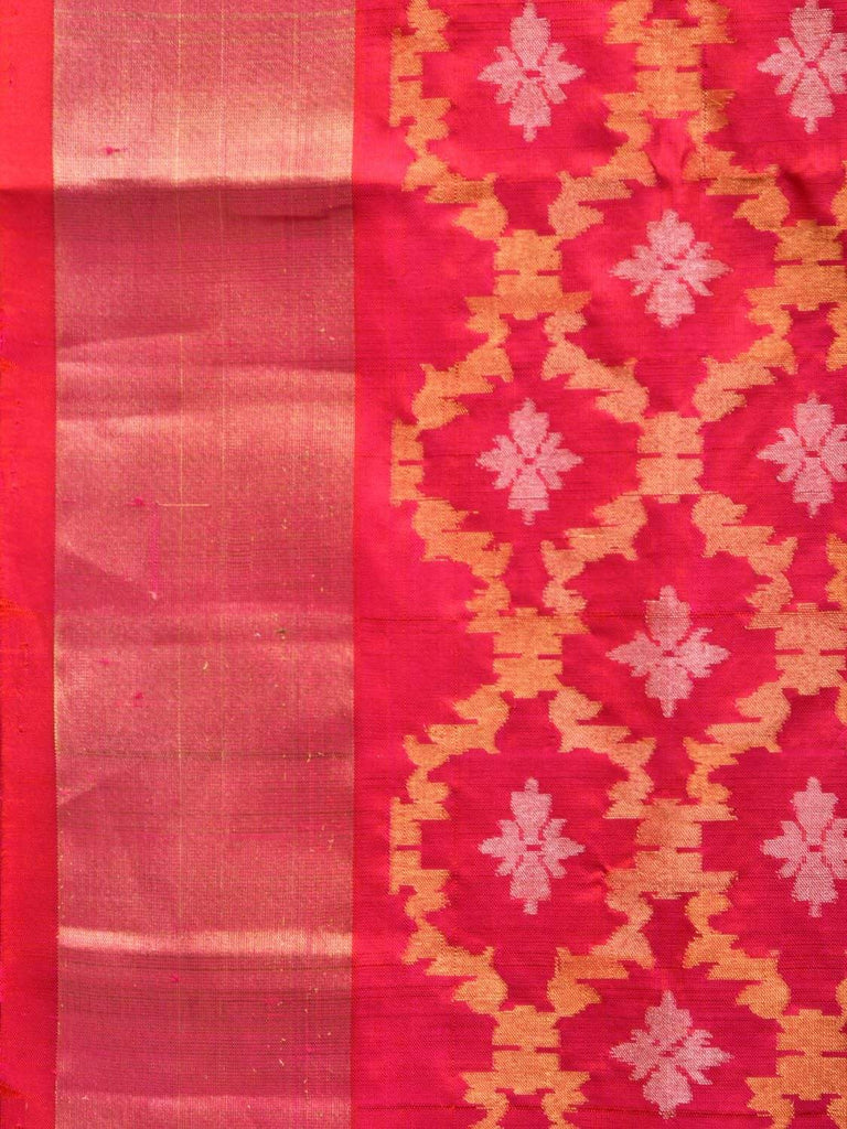 Pink Uppada Silk Handloom Saree with All Over Grill Design u1722