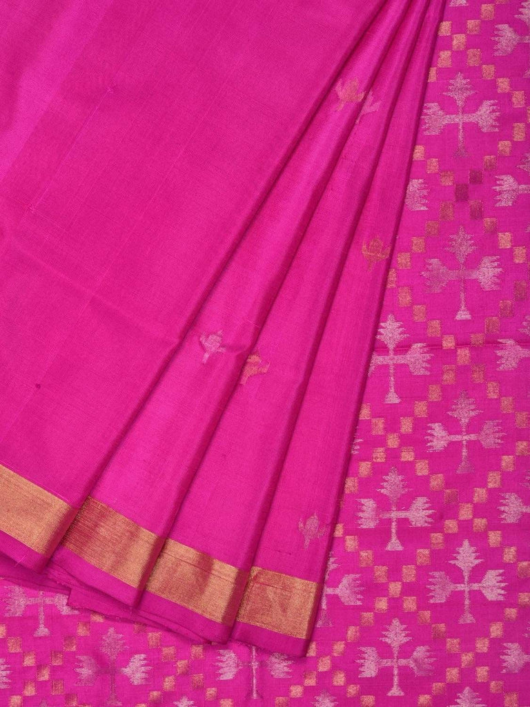 Pink Uppada Silk Handloom Saree with Jamdani Pallu Design u1542