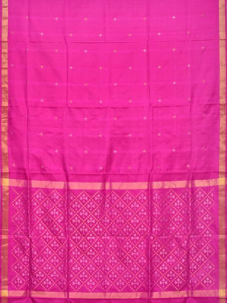 Pink Uppada Silk Handloom Saree with Jamdani Pallu Design u1542