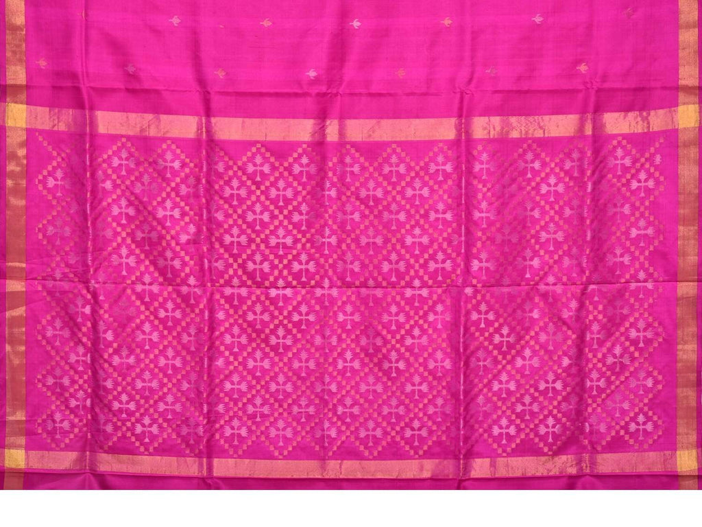 Pink Uppada Silk Handloom Saree with Jamdani Pallu Design u1542