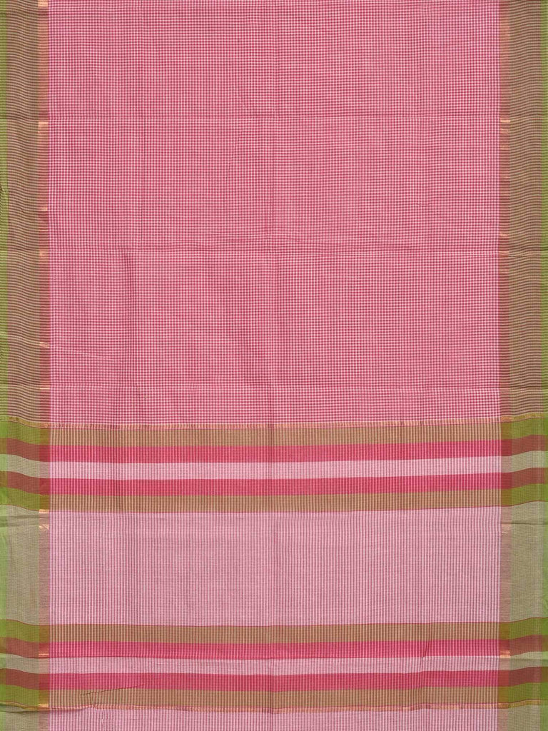 Pink Venkatagiri Cotton Handloom Saree with Small Checks Design v0071