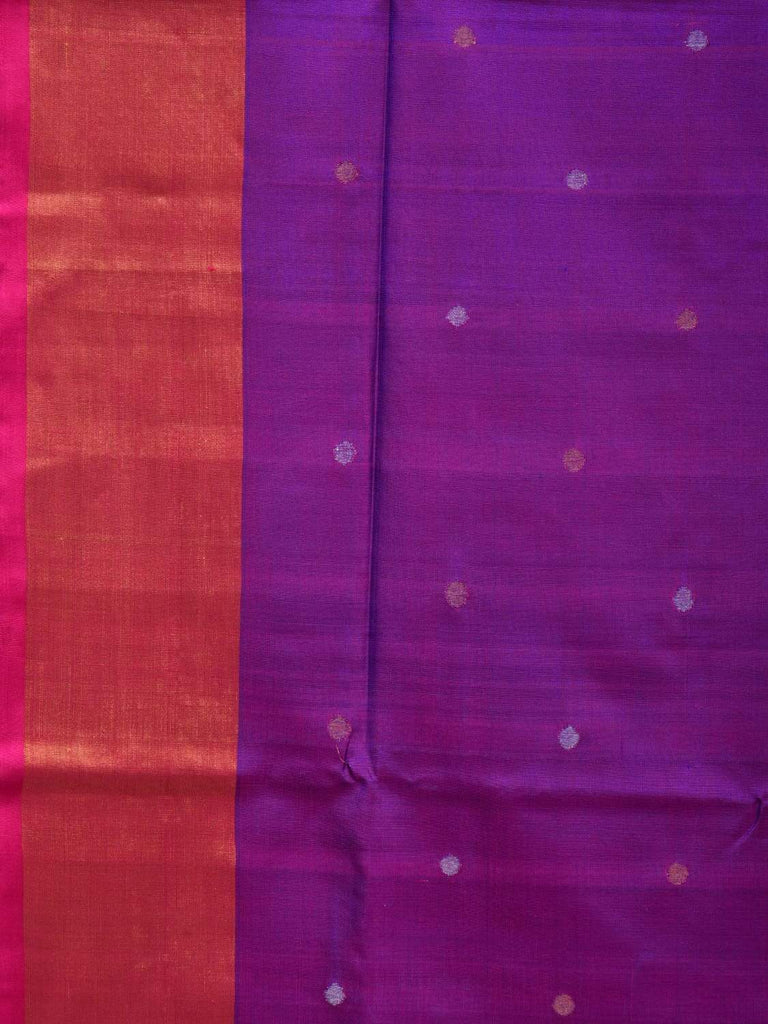 Purple and Pink Uppada Silk Handloom Saree with Buta and Contrast Pallu Design u1807