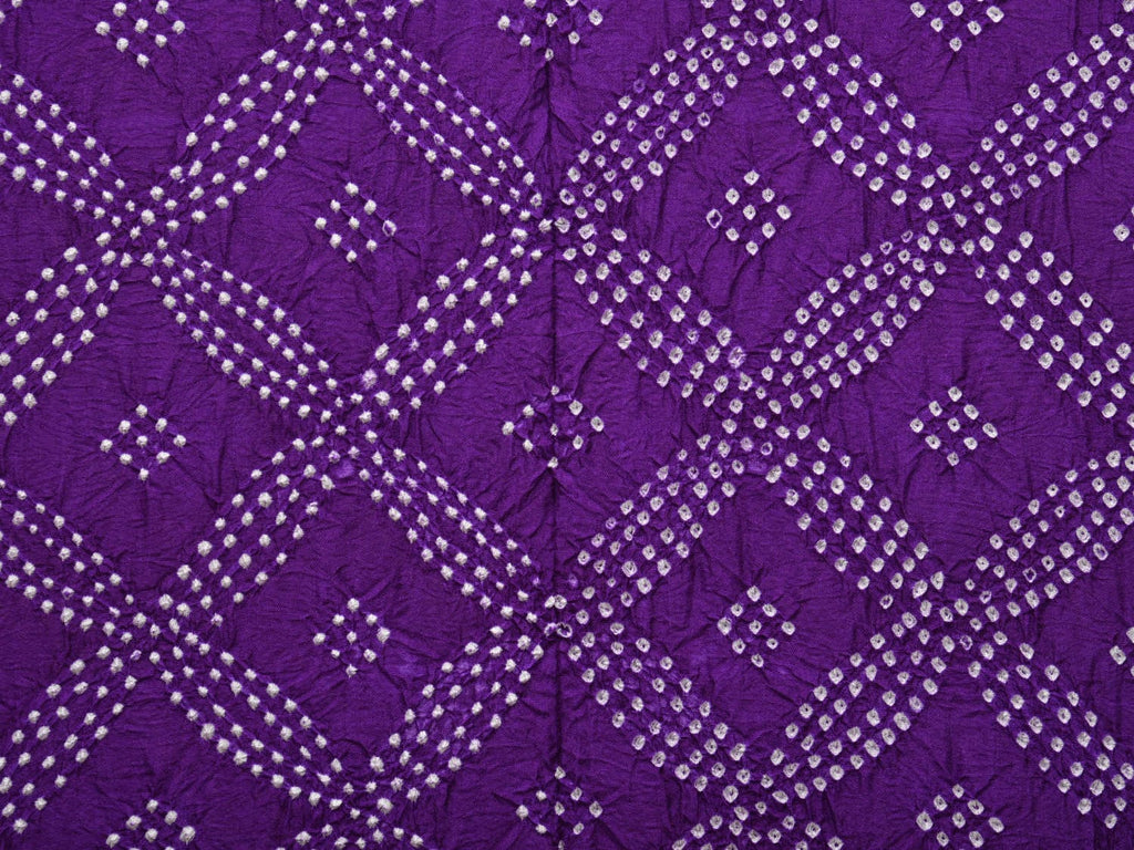 Purple and Red Bandhani Kanchipuram Silk Handloom Dupatta with Border Design ds3093