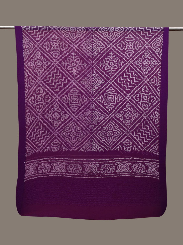 Purple Bandhani Chiffon Dupatta with Grill Design ds2946