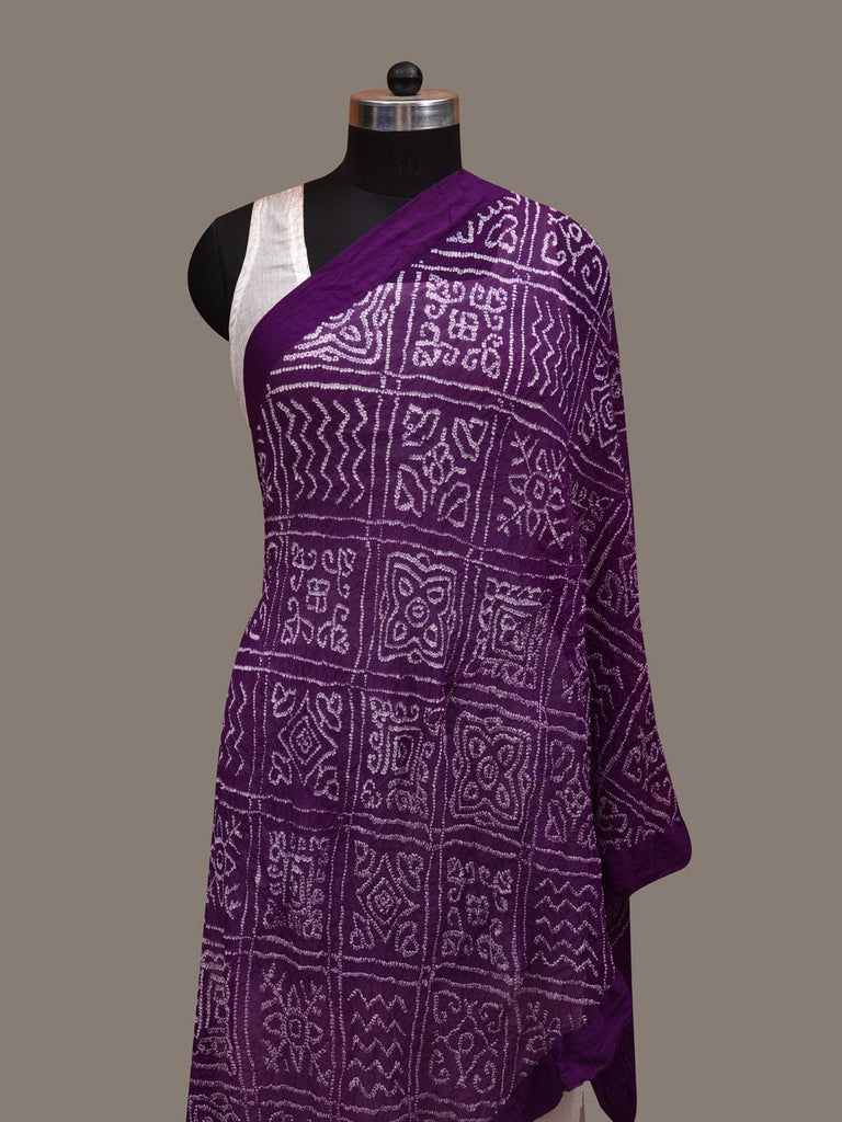 Purple Bandhani Chiffon Dupatta with Grill Design ds2946