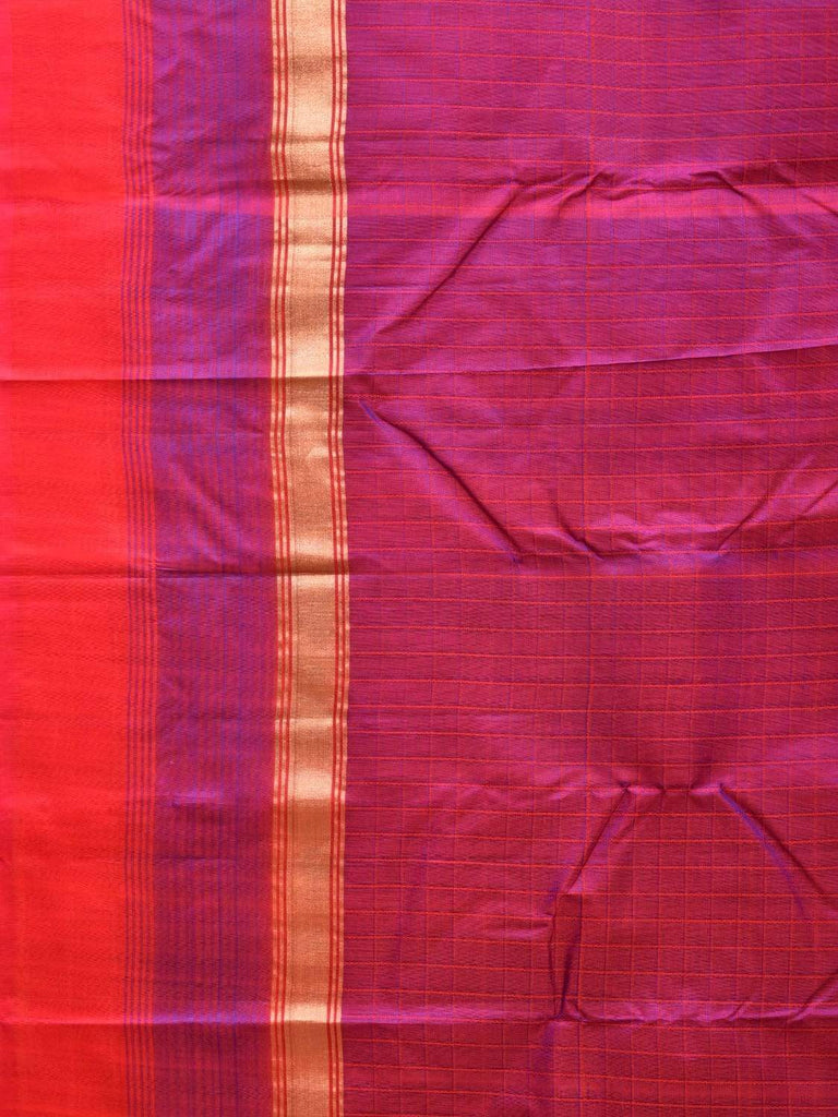 Purple Gadwal Silk Handloom Saree with Strips Pallu Design g0269