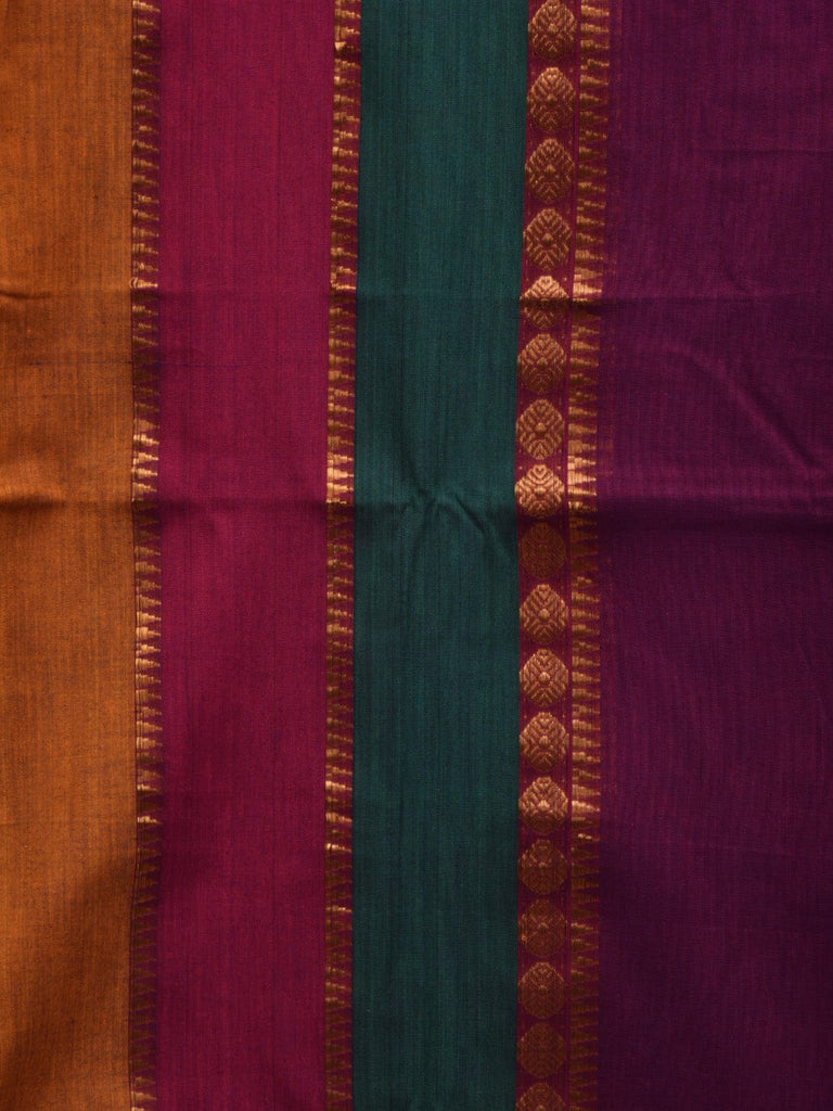 Purple Narayanpet Cotton Handloom Plain Saree with Big Border Design No Blouse np0633