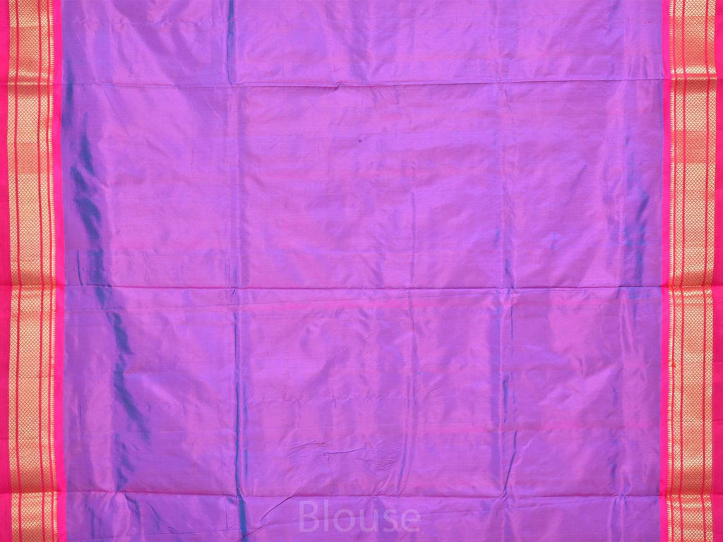 Purple Paithani Silk Handloom Saree with Double Pallu Design P0316