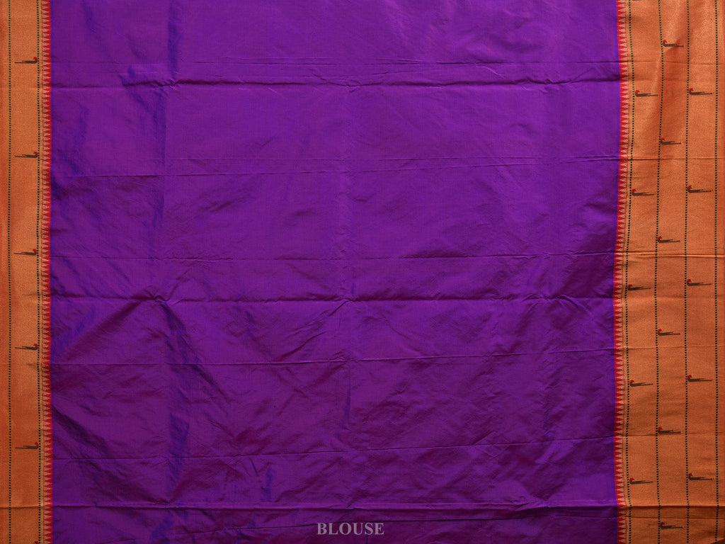 Purple Paithani Silk Handloom Saree with Triple Muniya Border Design p0436