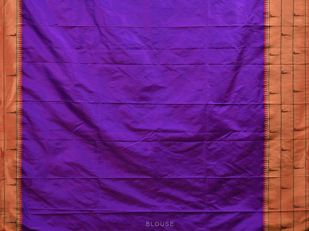 Purple Paithani Silk Handloom Saree with Triple Muniya Border Saree p0368