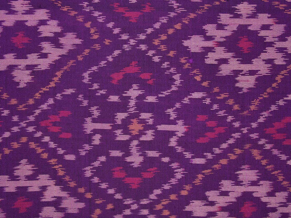 Purple Pochampally Ikat Silk Handloom Saree with Grill Design i0416