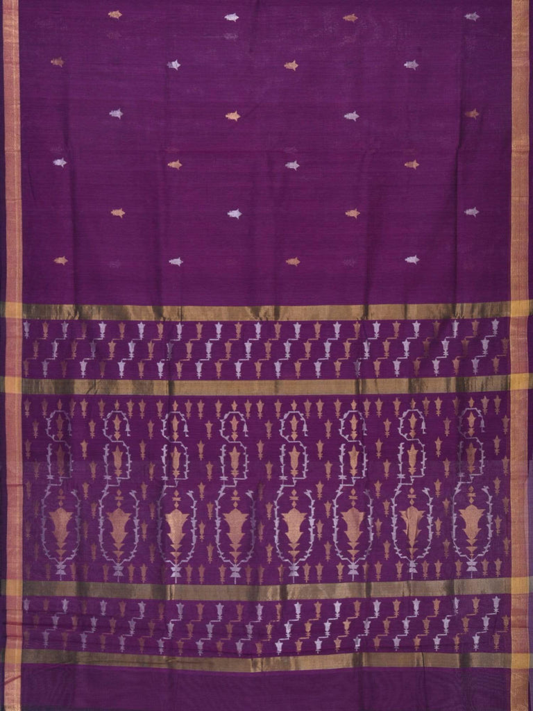 Purple Uppada Cotton Handloom Saree with Pallu Design u1310