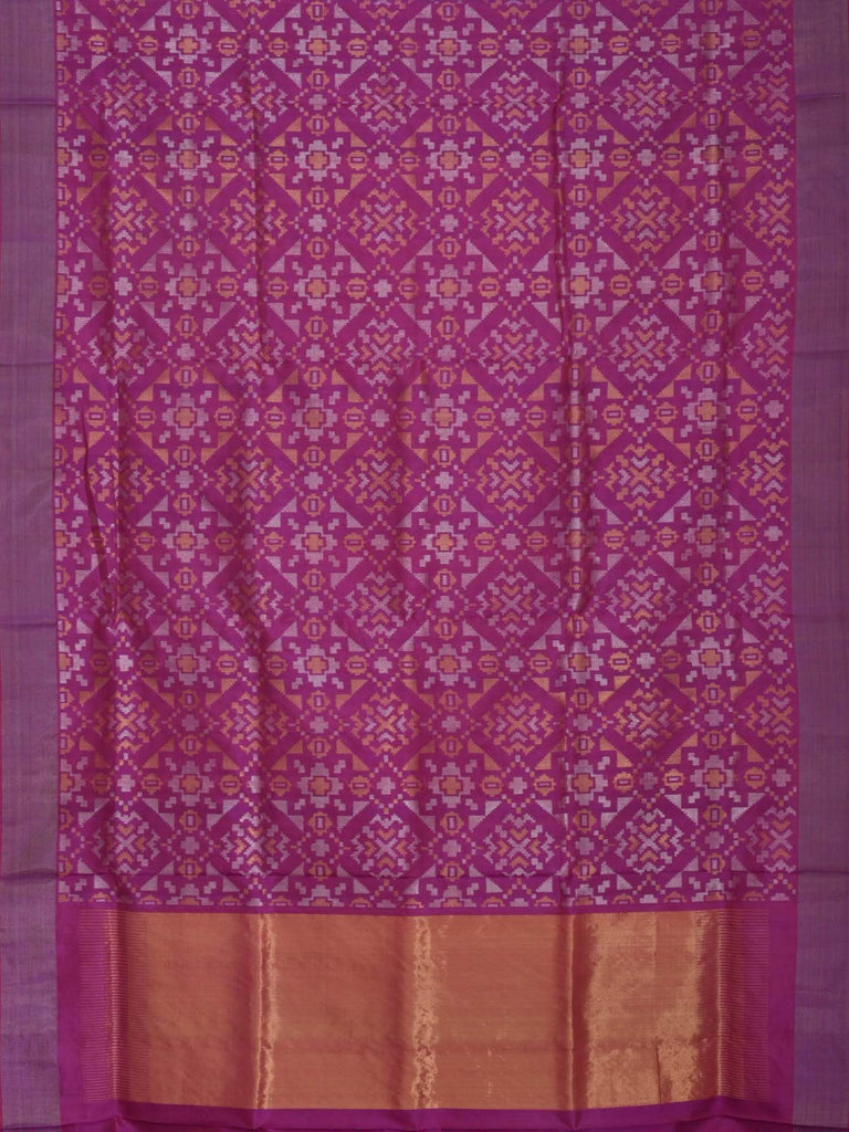 Purple Uppada Silk Handloom Saree with All Over Geometric Design U1333