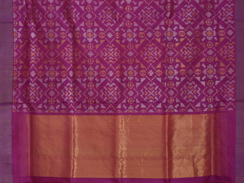 Purple Uppada Silk Handloom Saree with All Over Geometric Design U1333