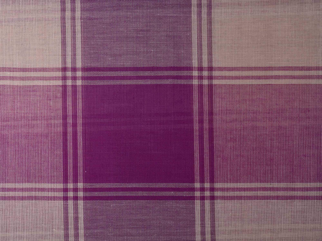 Purple Venkatagiri Cotton Handloom Saree with Checks Design No Blouse v0061