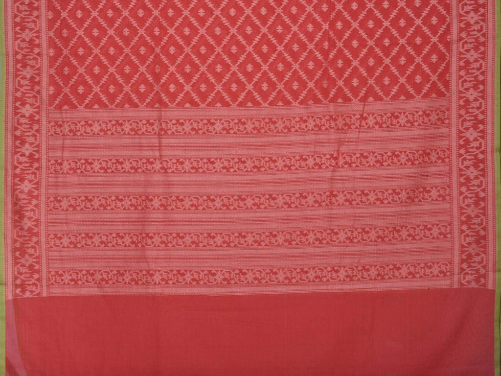 Red Banaras Cotton Handloom Saree with All Over Jamdani Design b0270