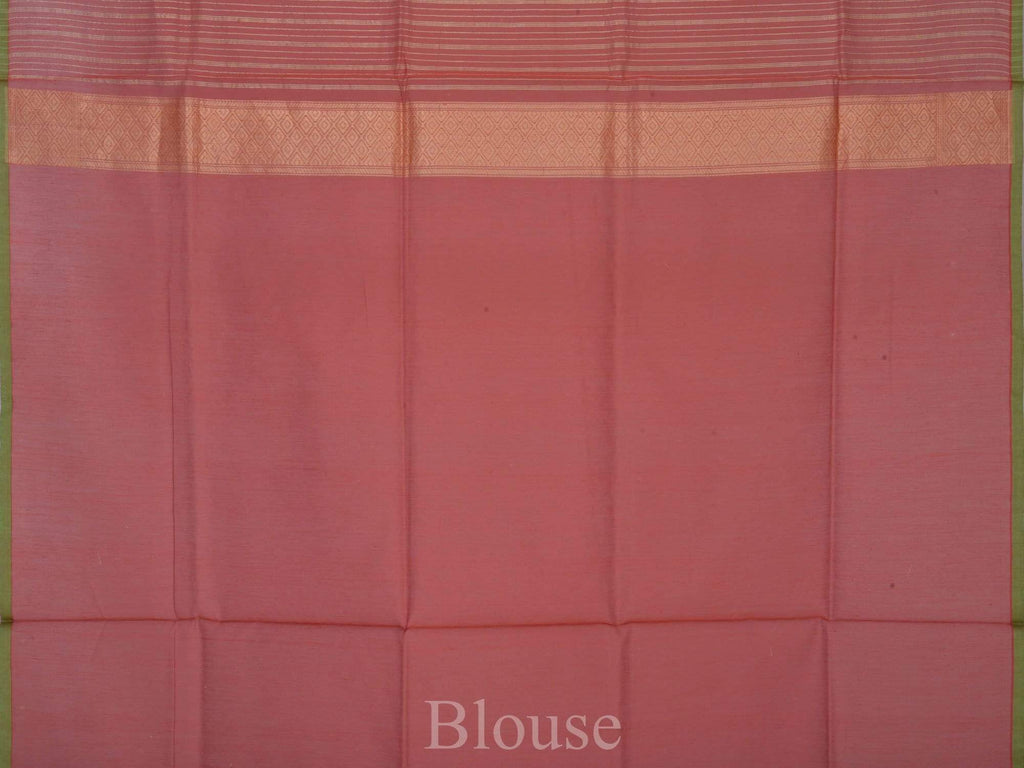 Red Banaras Cotton Silk Handloom Saree with Diagonal Design b0248