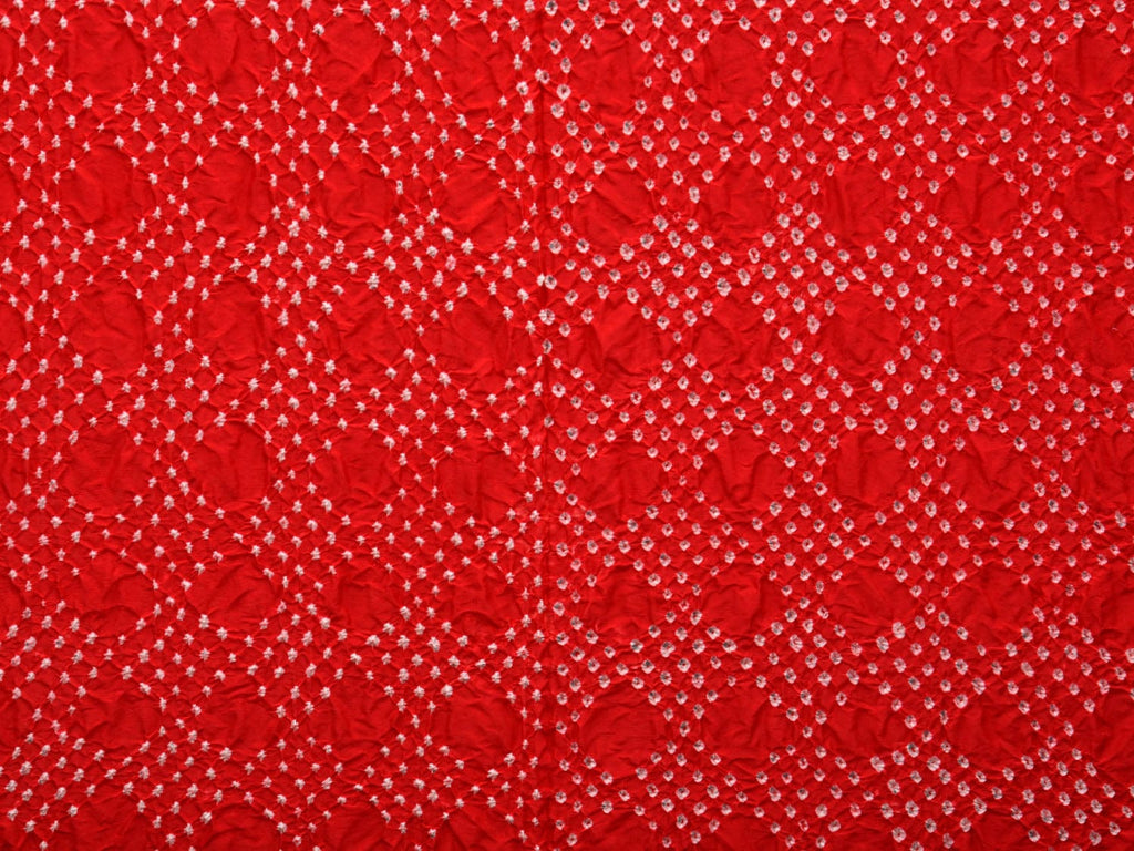 Red Bandhani Kanchipuram Silk Handloom Dupatta with Zari Border Design ds2899