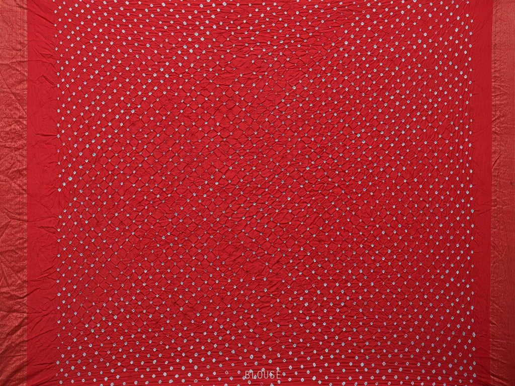 Red Bandhani Uppada Silk Handloom Saree with Nilambari Buta Design bn0177