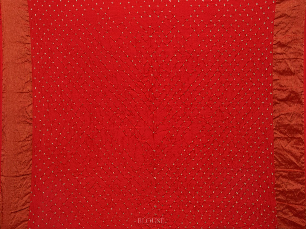 Red Bandhani Uppada Silk Handloom Saree with Nilambari Buta Design bn0424