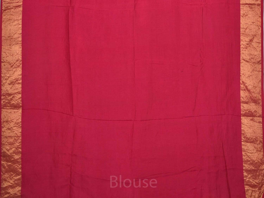Red Kalamkari Hand Painted Kanchipuram Pure Silk Saree with Forest and Deers Design KL0127