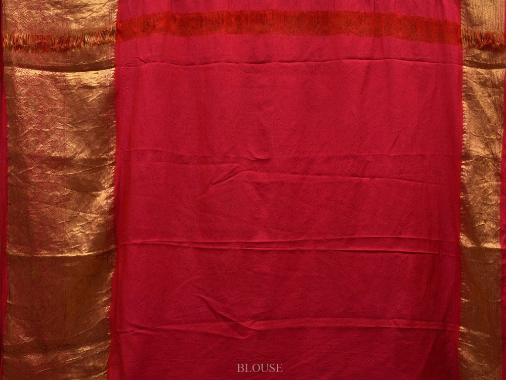 Red Kalamkari Hand Painted Kanchipuram Silk Handloom Saree with Dashavatar Design KL0629