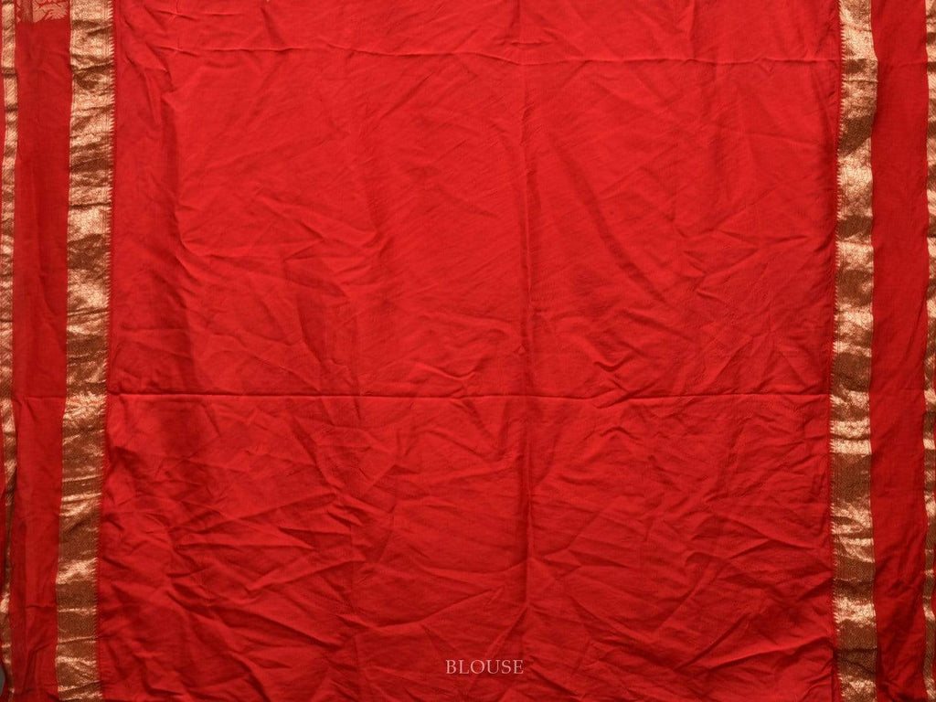 Red Kalamkari Hand Painted Kanchipuram Silk Handloom Saree with Krishna Leena Design KL0505