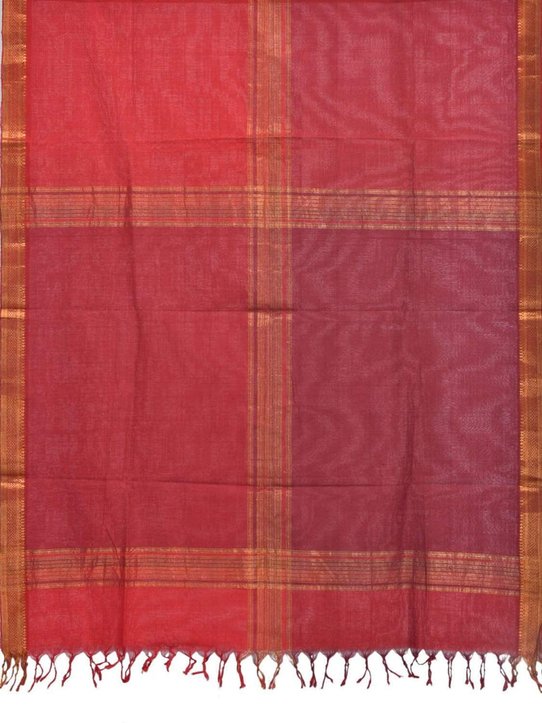 Red Mangalgiri Cotton Handloom Dupatta with Zari Border ds1853