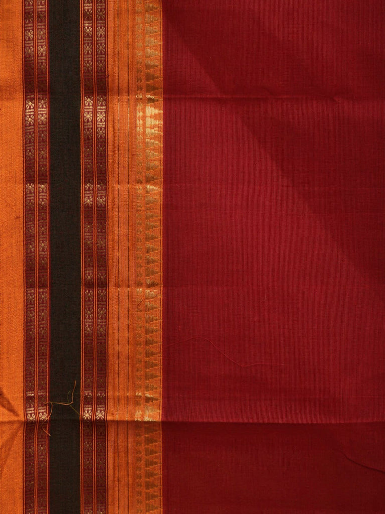 Red Narayanpet Cotton Handloom Saree with Checks Design No Blouse np0624